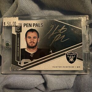 2019 Panini Donruss Elite - Pen Pals Hunter Renfrow #PP-HR Black Gold Ink (AU, R